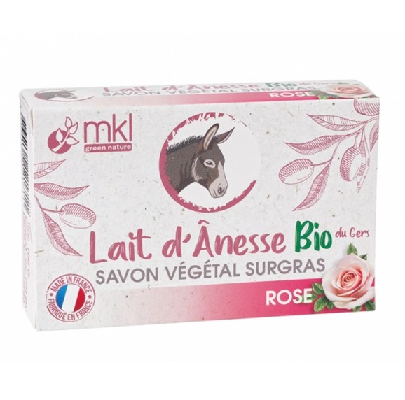 MKL Savon Végétal Surgras Lait d'Anesse Bio Parfum Rose 100g